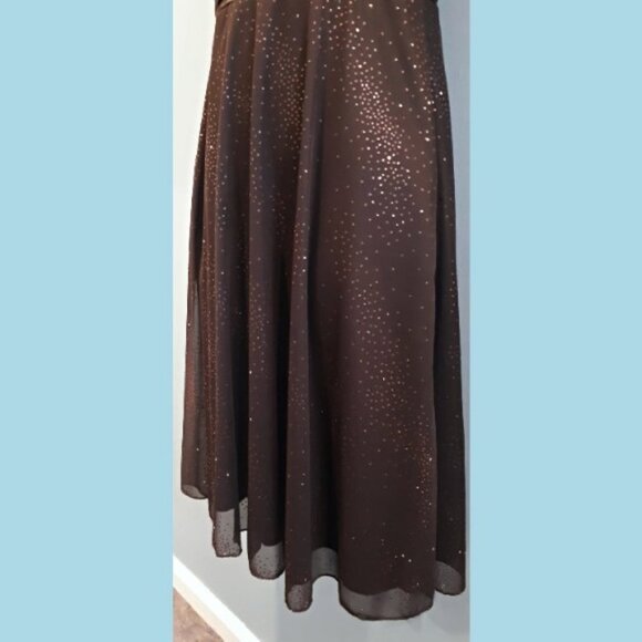 Vintage Y2K Laura Glitter Chiffon Satin Sleeveless Formal Dress Petite Size 4 - Picture 5 of 10